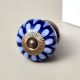 Blue Ceramic Floral Knobs for Kitchen Cabinet
